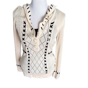 Karen by Karen Kane hooded sweater with black tea shell